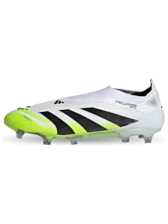 adidas Predator Elite Laceless FG Unisex Soccer Cleats White Black Lemon JI1075 main image 9